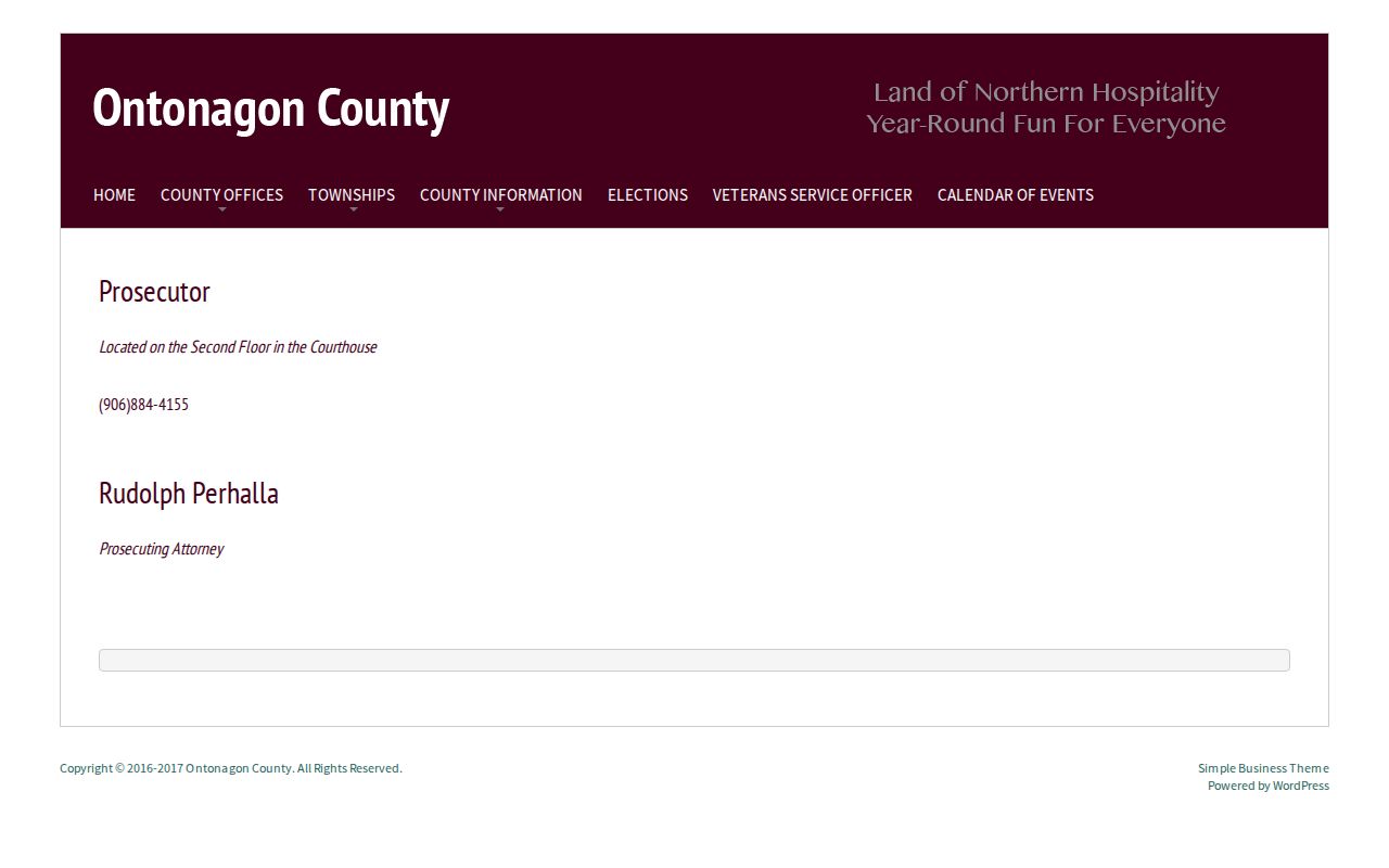 Ontonagon County prosecutor role in criminal court case filings